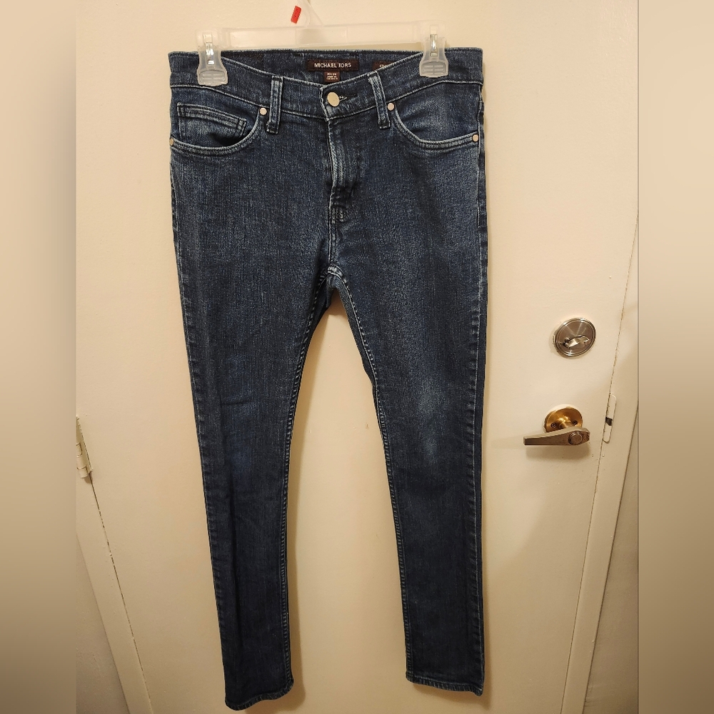 MICHAEL KORS Kent Skinny Jeans, Size 30x34, Tall, EUC, Dark Denim